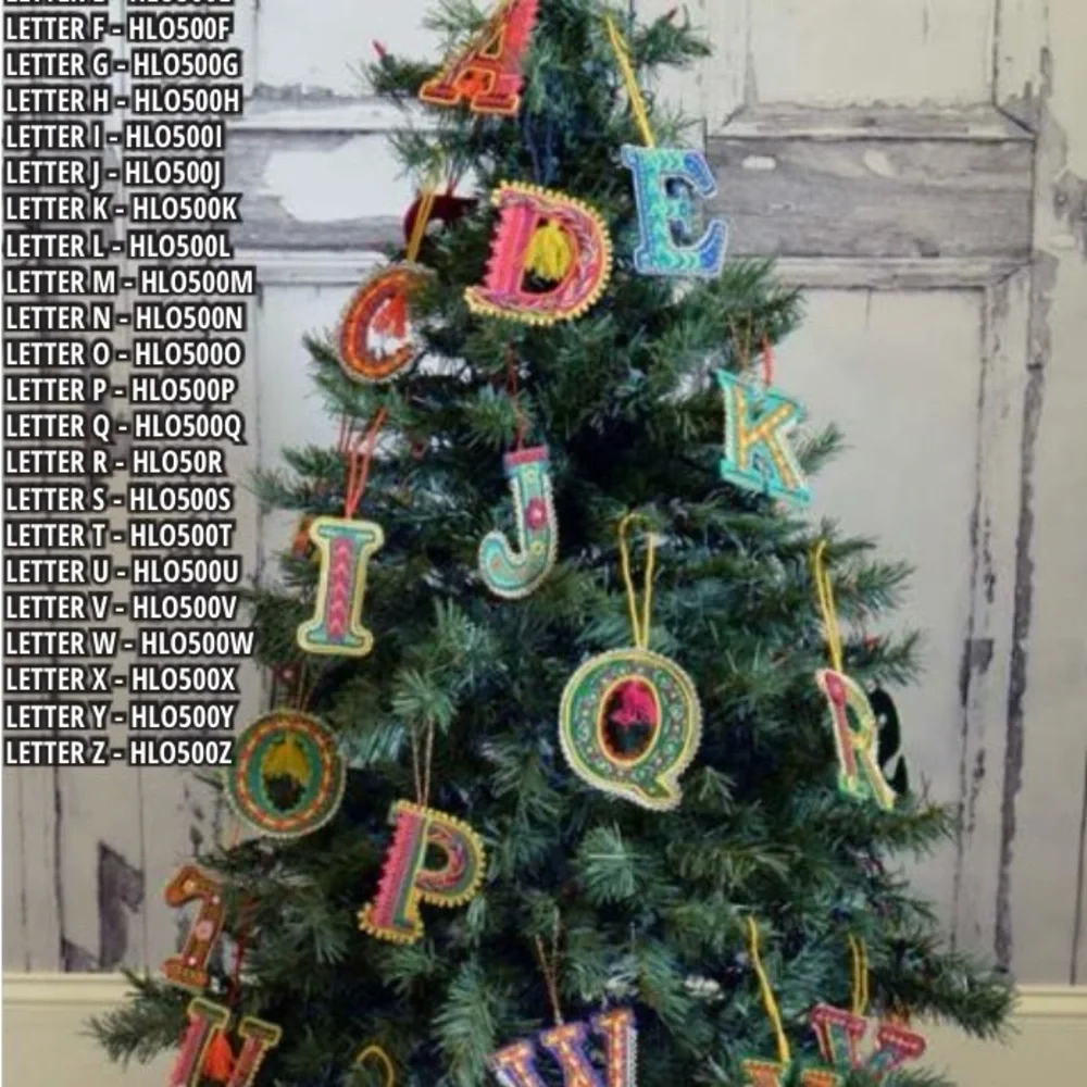 🎄Modelli Felt Letter “I” Ornament/Gift Topper—Colorful Boho Textile Art